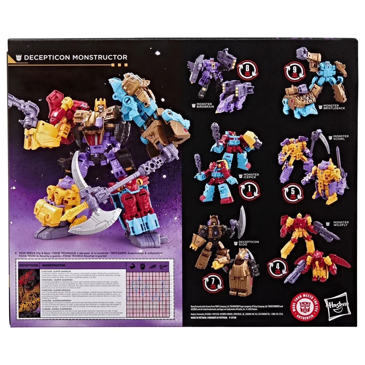Transformers Age of the Primes Decepticon Monstructor Combiner Figure Set
