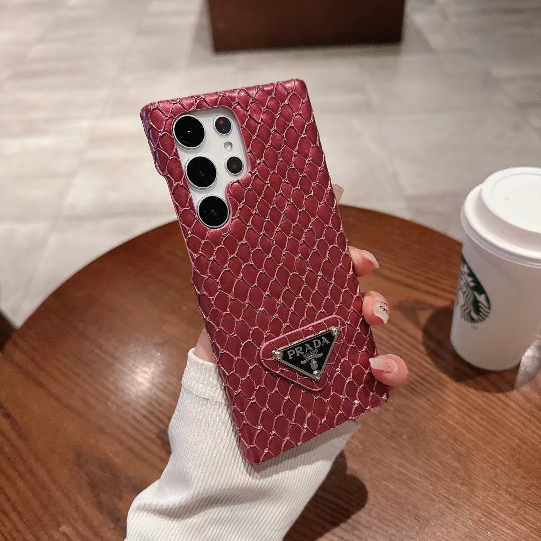 Luxury Snakeskin Leather Iconic Fashion Case for Samsung Galaxy S22-S26 Series