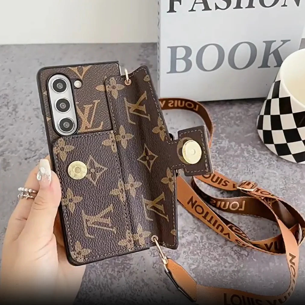 Trunk Style Wallet Case with Strap for Samsung Z Fold 3-8 Ultra