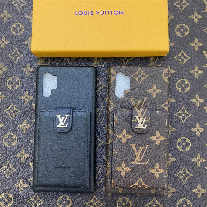 Luxury Monogram Card Wallet Case with Sling Strap for Samsung Galaxy S22-S26 Series