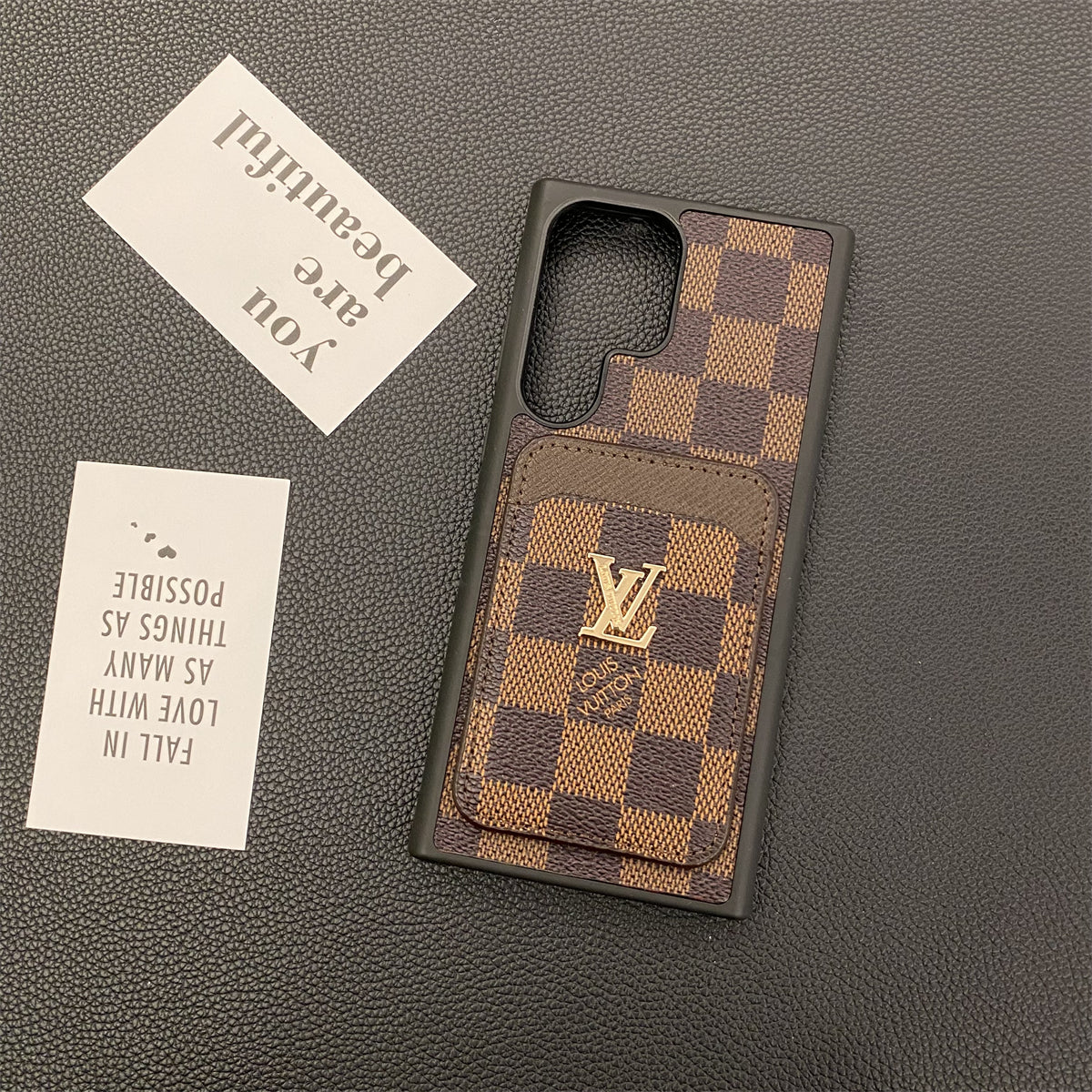 Luxury Petite Malle Designer Case with Card Holder for Samsung Galaxy S22-S26 Series
