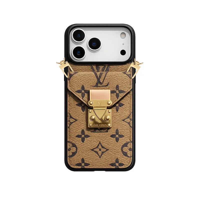 Premium Leather Monogram Phone Case For iPhone 13-18 Pro & Pro Max