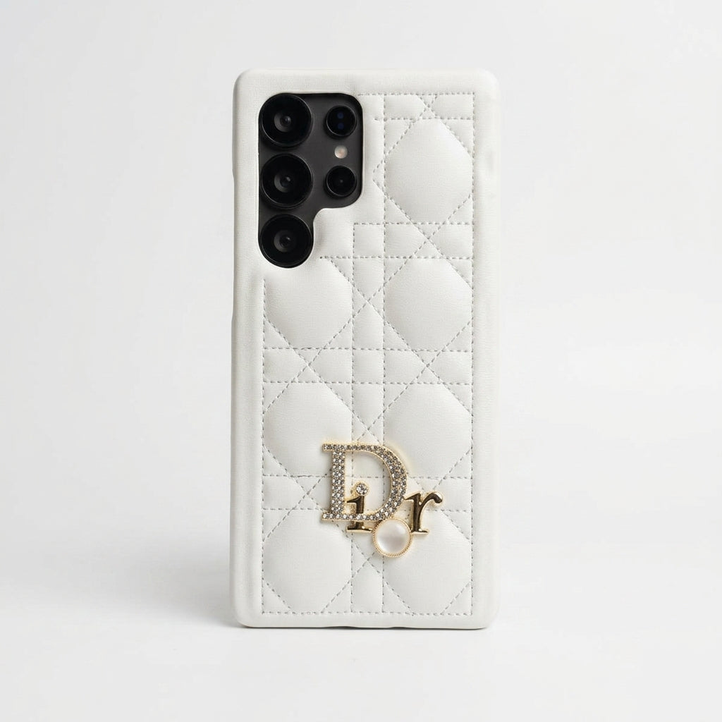 Luxury Quilted Leather Iconic Fashion Case for Samsung Galaxy S22-S26 Series