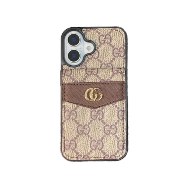 Luxury GG Case with Card Bag Case for iPhone for iPhone 13-18 Pro & Pro Max
