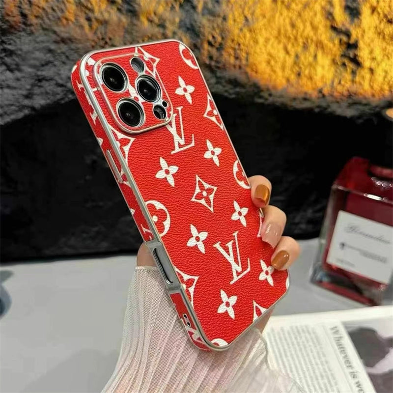 Luxury LV Leather iPhone Case