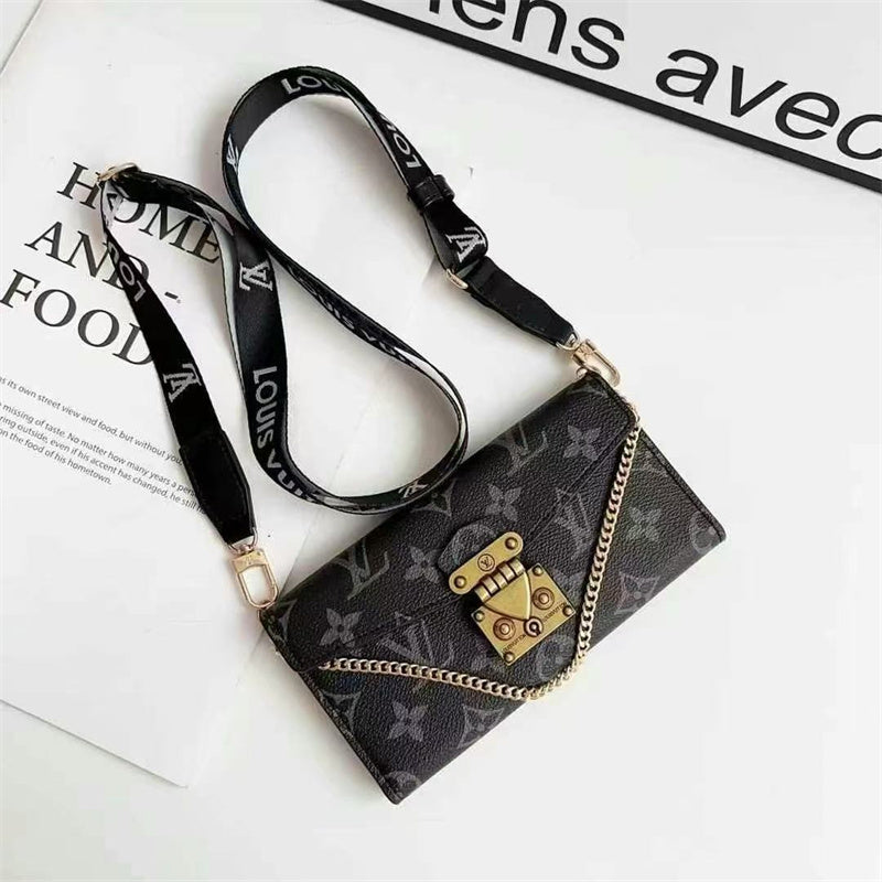 Monogram LV Luxurious Phone Case With Strap For iPhone 12-18 Pro & Pro Max