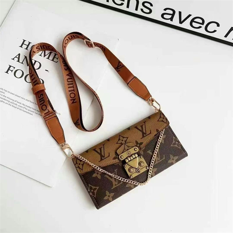 Monogram LV Luxurious Phone Case With Strap For iPhone 12-18 Pro & Pro Max