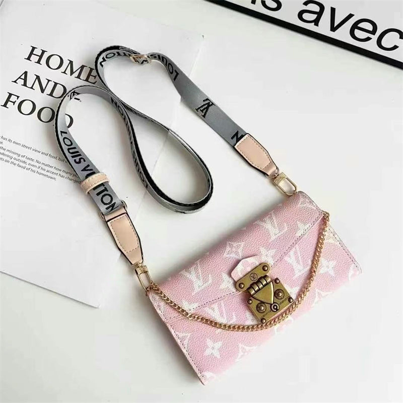 Monogram LV Luxurious Phone Case With Strap For iPhone 12-18 Pro & Pro Max