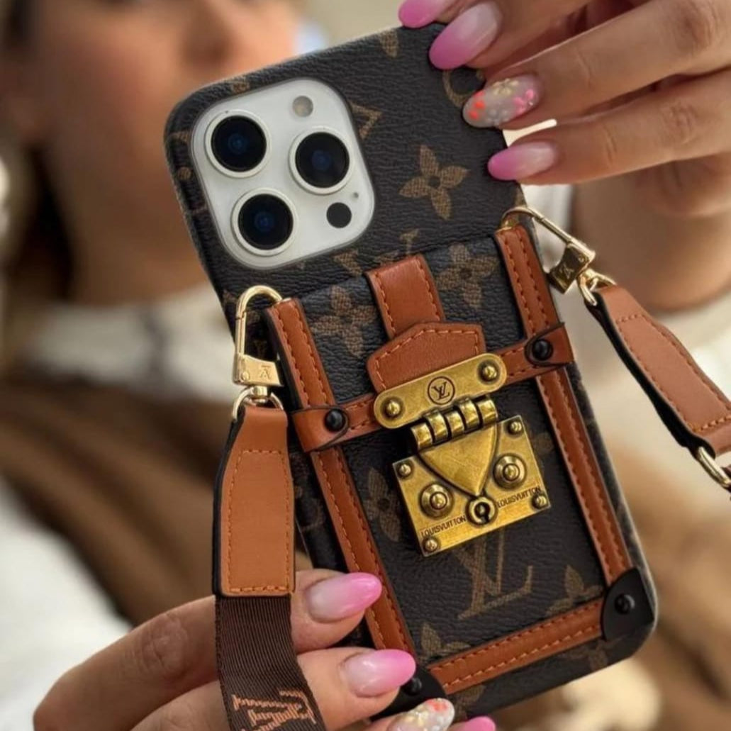 Luxury Monogram Trunk Phone Case for iPhone 12-18 Pro & Pro Max