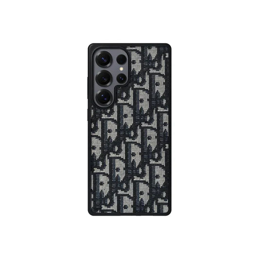 Dior-Inspired Oblique Jacquard Case for Samsung Galaxy S21-S26 Series