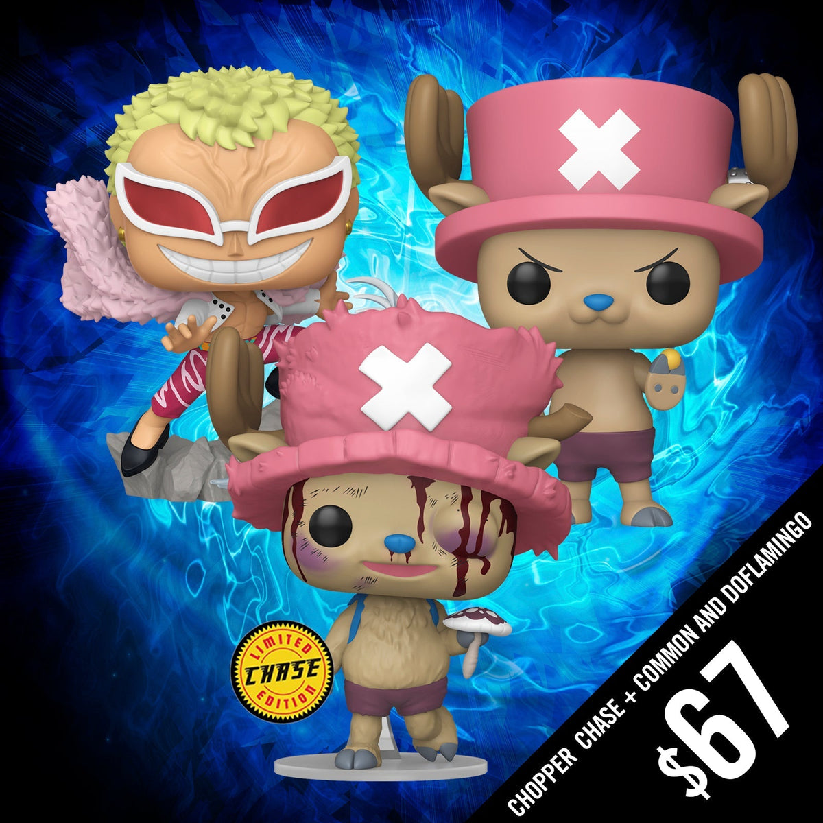 Pre-Order: One Piece S14: 3 POP Bundle (Chopper Chase + Common and Doflamingo)