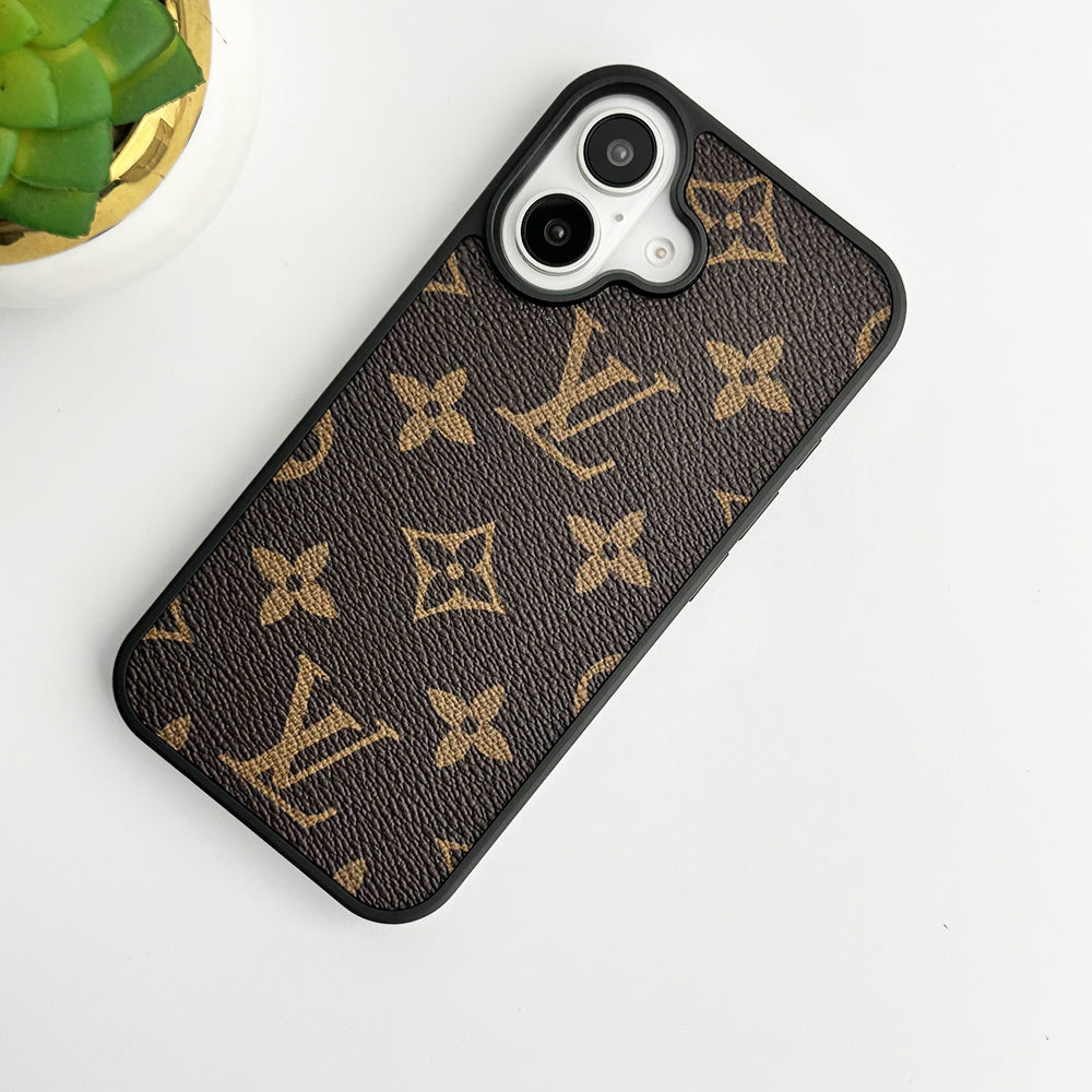 LV Style Classic Printed Leather Case for iPhone 13-18 Pro & Pro Max