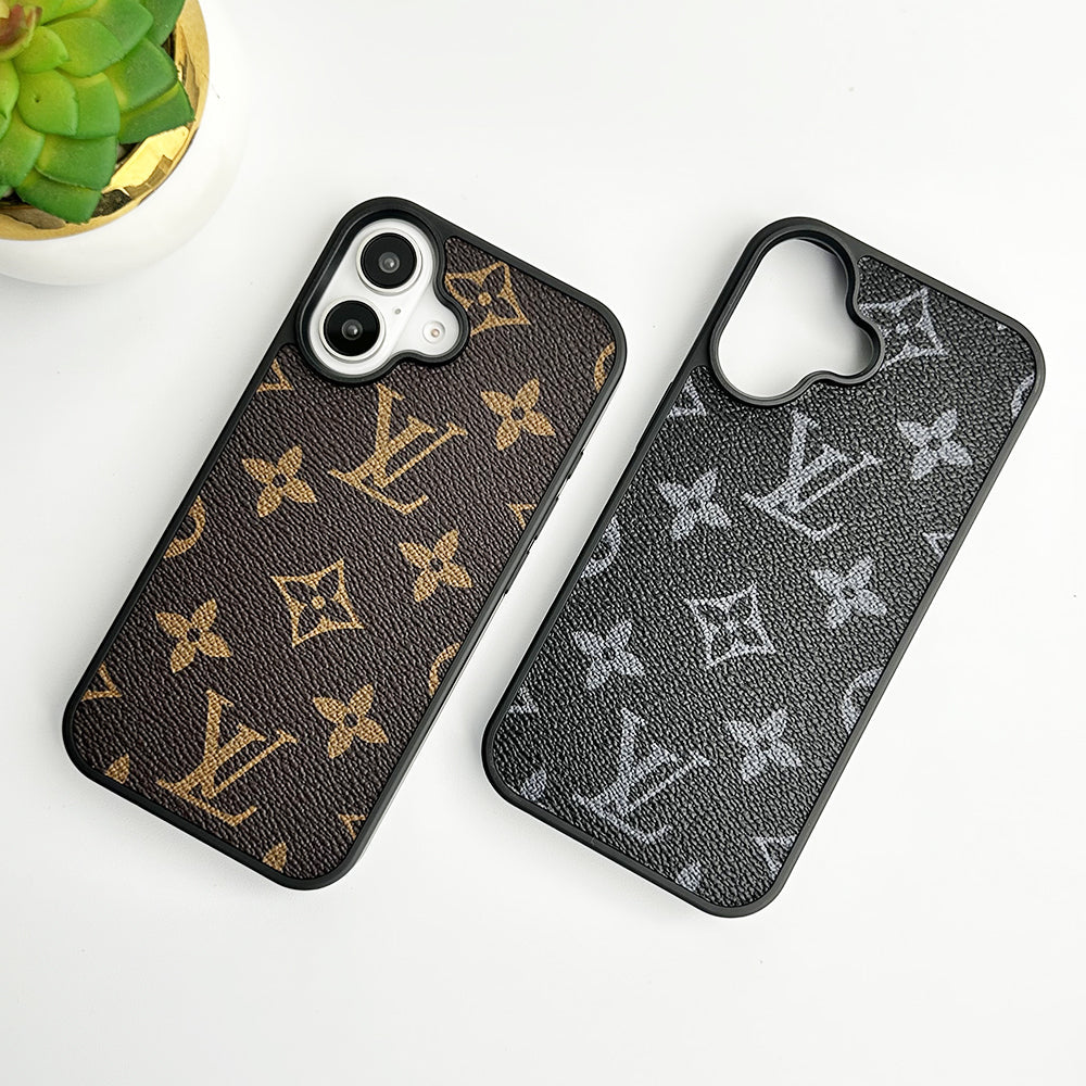 LV Style Classic Printed Leather Case for iPhone 13-18 Pro & Pro Max