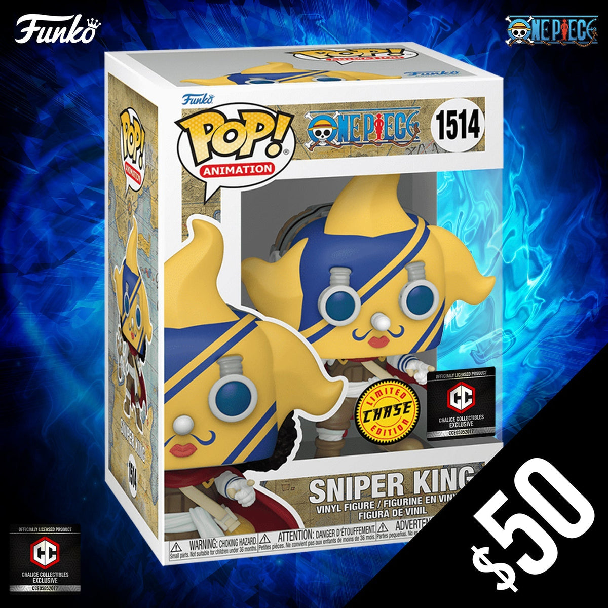 Funko Pop! Chalice Exclusive: One Piece: Sniper King #1514 (CHASE)
